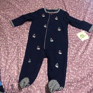 Navy Sailboat footed outfit